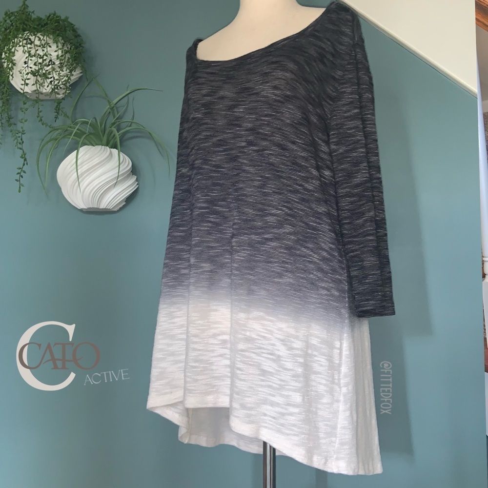 CATO ACTIVE TOP | 3/4 SLEEVE CUT OUT BACK | LIKE NEW | NO FLAWS | XL